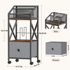 Portin Rolling Vinyl Record Storage Rack, Multi Magazine Holder