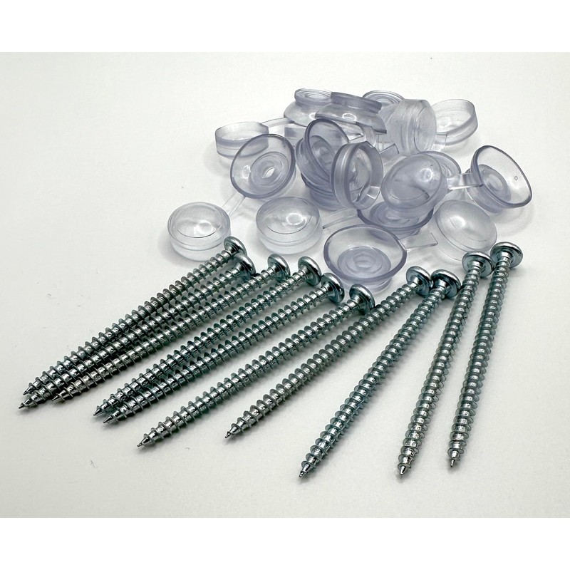Corrugated Pan Head Roofing Screws with Strap Caps (25, Clear,