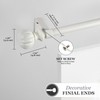 Kenney Rachel Fluted Ball Window Curtain Rod, Adjustable 28-48 Inch,