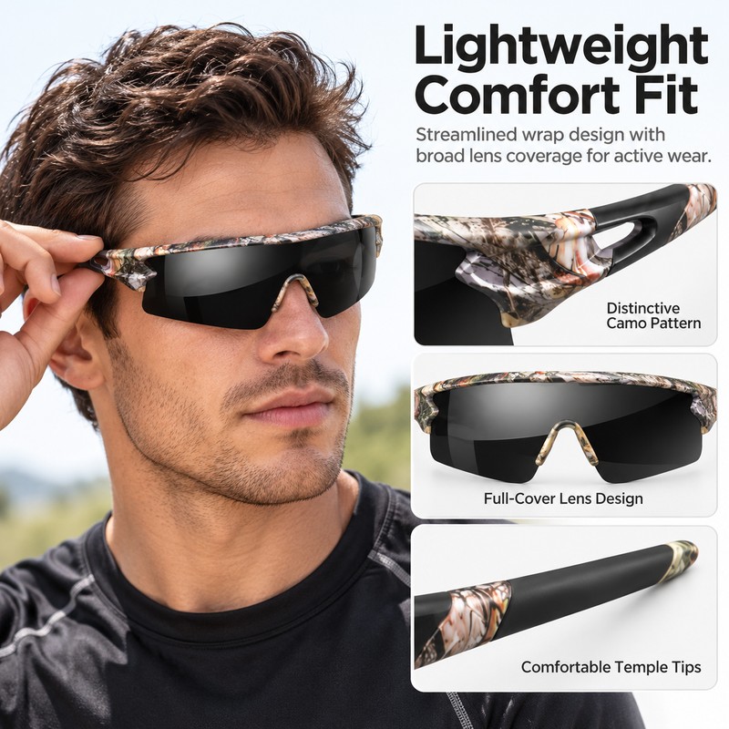 UV400 Sports Sunglasses for Men & Women – Lightweight Wrap-Around