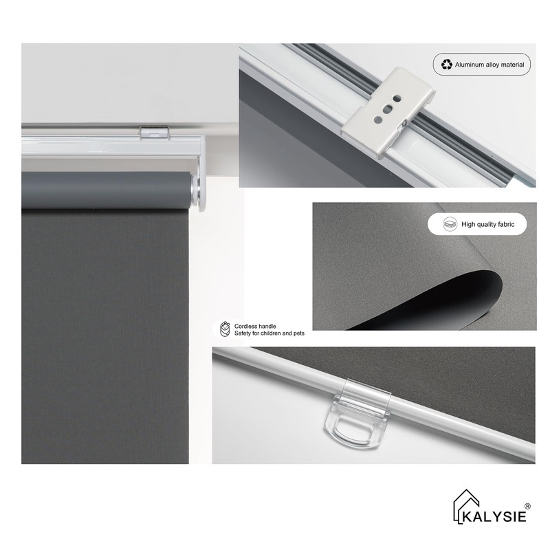KALYSIE Custom Roller Shades 100% Blackout Blinds for Windows and