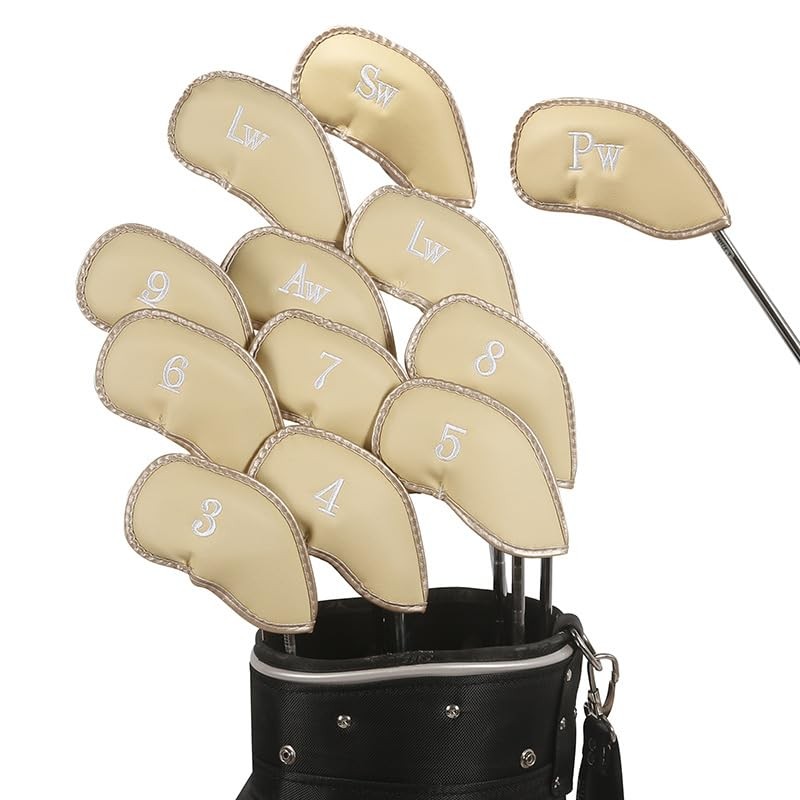 Golf Iron Head Cover Set of 12 Pieces, Thick Synthetic
