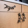 Zeckos Antique Bronze Finish Cast Iron Deer Antler Drawer Pull