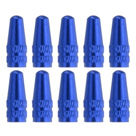 sourcing map 10pcs Bike Valve Caps Anodized Aluminum Road Bicycle Air Tire Valve Caps Dust Caps for MTB Road Racing Bicycle, Blue