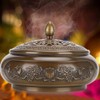 3.5in Vintage Lotus Censer Sandalwood Incense Holder Desktop Ornaments with