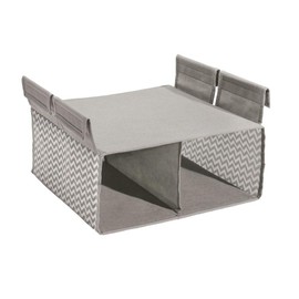 iDesign Chevron Soft Storage Hanging 2-Compartment Organizer, Taupe/Natural