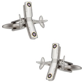 Cuff-Daddy Biplane Airplane Aviation Cufflinks with Presentation Box