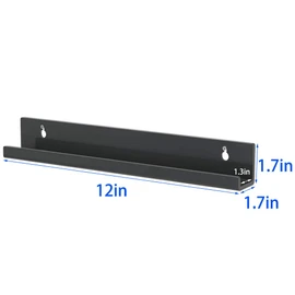NIUBEE Black Vinyl Record Shelf Wall Mount 6 Pack,Acrylic Album Record Holder Display Your Daily Listening in Office Home