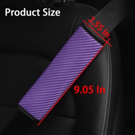 AUCELI 2 Pcs Auto Seat Belt Cover, Breathable Seatbelt Shoulder Harness Pads Strap Helps Protect Your Neck, for a More Comfortable Driving, Car Accessories Compatible with Adults Youth Kids (Purple)