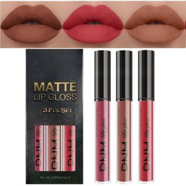 Lápiz Labial Mate De 3 Colores, Calendario De Adviento Maquillaje Lápiz Labial De Terciopelo, Lápiz Labial Impermeable, Lápiz Labial Mate Para Mujer Tinte En Barra Labial Mate Labiales Matte Larga Duracion Mate 24 Horas (SET 9#, ALL SKIN)