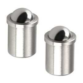 Yinpecly 2pcs Stainless Steel Cabinet Door Closet Drawer Ball Catch Latch Catcher for Door Cabinet Closet Drawer Ball Plunger, 0.39 inch Dia Silver Tone