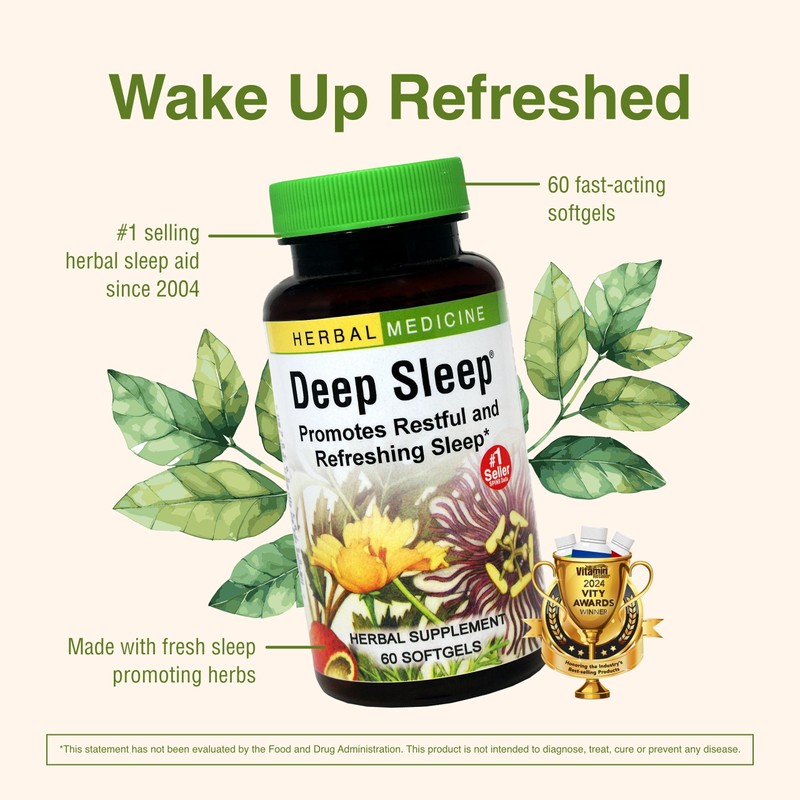 Herbs Etc. Deep Sleep Softgels - Herbal Sleep Support Supplement