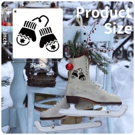 64Pcs Small Christmas Stencils, 3X3 Inch Reusable Craft Stencil for Painting on Wood, Fabric, Paper, Windows, DIY Christmas Ornaments, Cards, Decorations