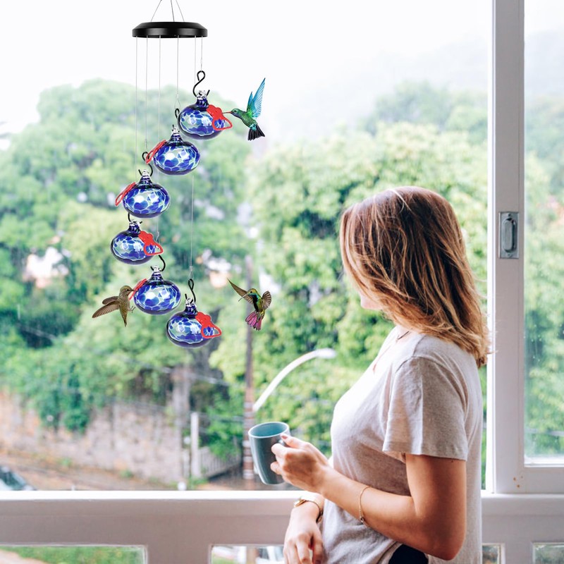 Headak Life Charming Wind Chimes Hummingbird feeders for Outdoors Hanging