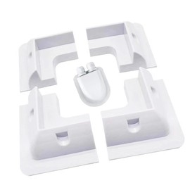 TRAMILY Solar Panel Brackets White ABS Solar Panel Mounting Brackets 5 Drill-Free Corner Bracket Bracket Kit for RV Marine Flat Roof Camping Van and Caravan Installations UV Resistant White