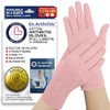 Doctor Developed Full Length Cotton Arthritis Gloves & Handbook (Pink,