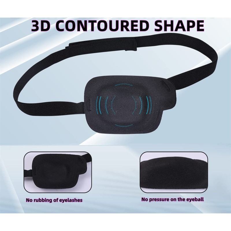 2Pcs 3D Eye Patches for Left and Right Adults Adjustable