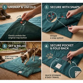 Waterproof Dog Blanket for Resting – Foldable 95 x 65 cm Cotton Pet Mat for Home, Crates, Travel & Camping