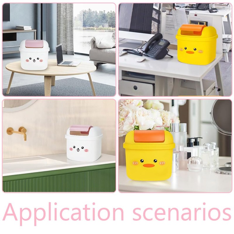 Mini Trash Can,Desktop Waste Bin,Mini Desk Trash Can,Flip Countertop Garbage