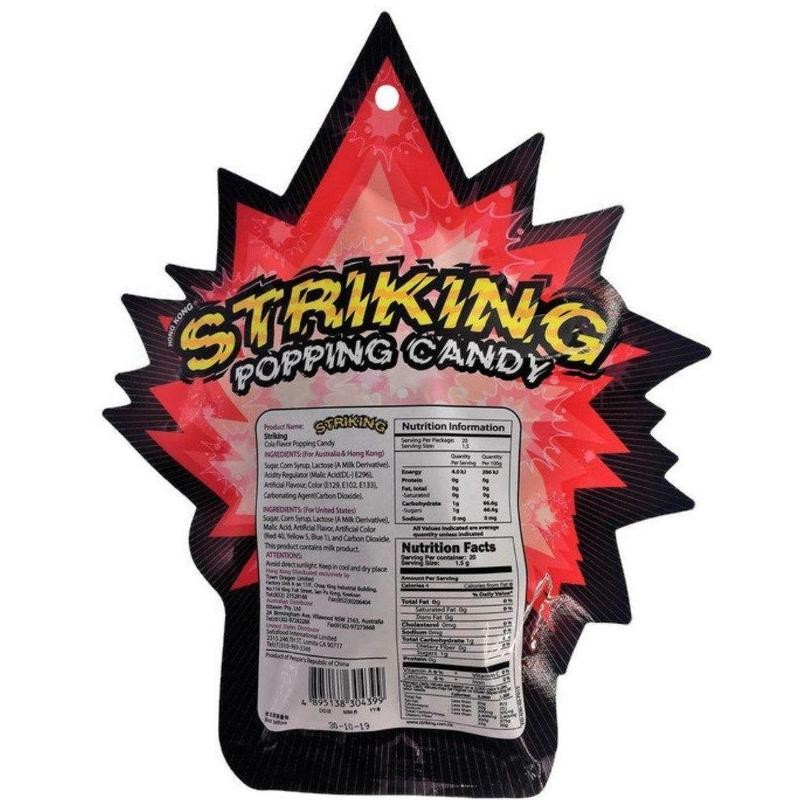 Hong Kong Striking Popping Candy Cola Flavor 20 Pouches 1.06