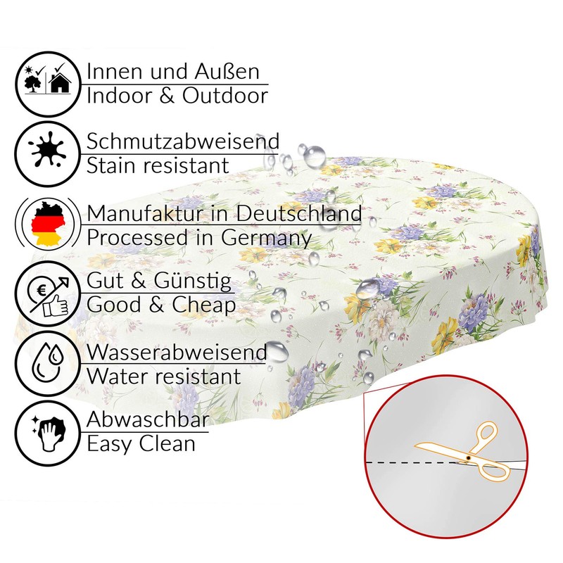 Anro Oilcloth Wax Tablecloth, Washable