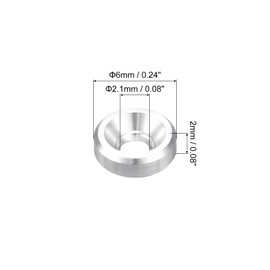 uxcell 20 Pcs M2 Finishing Countersunk Washers, Aluminum Alloy Screw Gaskets, Cup Head Washer Gasket for Mechanical Accessories Parts, Silver