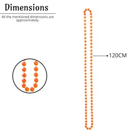 Lizzy 120cm Long Pearl Bead Necklace Rope Chain Vintage Wedding Bridal Costume | 1920's Accessories Flapper Costume (Neon Orange)