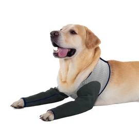 Coodeo Dog Recovery Sleeves, Cone Collar Alternative, Abrasion Resistant Dog Recovery Suit, Washable 2.5mm Thick and Waterproof, Pet Wounds Prevent Licking, Bite, Keep Dry (L,Grey)