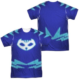 PJ Masks Catboy Suit Unisex Adult Sublimated T Shirt (Large) White (Front/Back)