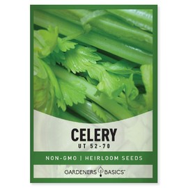 Gardeners Basics, Celery Seeds for Planting - UT 52-70 Variety Great Heirloom, Non-GMO Vegetable - 2,000 Seeds Great for Outdoor Spring, Winter, and Fall Gardening