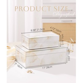 Homde Glass Decorative Storage Box: Set of 2 Boxes for Home Decor - Large Organizer with Lids for Decorations