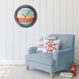 Pacific Bay Côte d'Azur Large Wall Clock - Decorative Lightweight Modern Wall Clock - Silent, Non-Ticking, 3-D Dial, Easy-to-Read, Battery Operated, Glass Face - 18-inch Clock – Latest Model