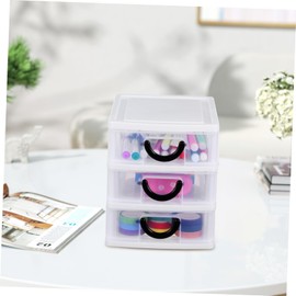 FUNOMOCYA Desk Organizer Set 3-drawer Makeup Storage Box White Desktop Makeup Drawer Organizer