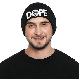 DonDon Men's Beanie Statement Winter Hat, dope