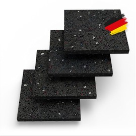 BAUHELD® Vibration Damper Washing Machine 90 x 90 x 10 mm [Pack of 4] - Robust Non-Slip Pads Made of Rubber Granules [Made in Germany] - For Washer Dryers, Subwoofers, Outdoor Carpets, 3D Printers