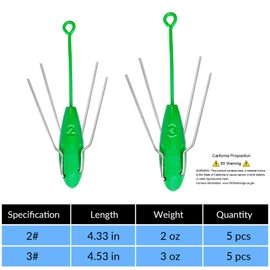5pcs Sputnik Sinkers Saltwater Surf Fishing Weights Long Tail Casting Sinkers Lead Fishing Sinkers Weights for Ocean & Beach Casting (3oz)