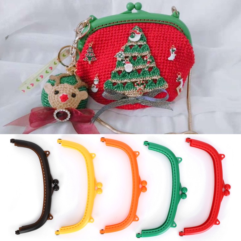 5Pcs Purse Frame Semicircle Candy Colors Curved Plastic DIY Bag