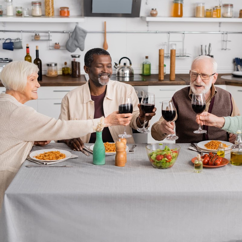 PLULON Plastic Tablecloth 2 Pack Grey 54 x 108 Inch