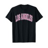 Los Angeles Arched Pink Text Maglietta