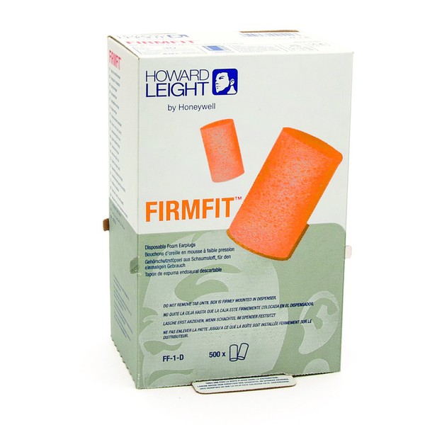 Howard Leight by Honeywell FirmFit Disposable Foam Earplug Refill for Leight Source 500 Dispenser, 500 Pairs (FF-1-D), Orange