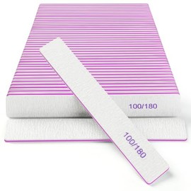 Limas de Uñas (Paquete de 30), Limas de Esmeril de Doble Cara de Grano 100/180 para Uñas Naturales y Acrílico, Manicura Reutilizable para Mujeres y Ho