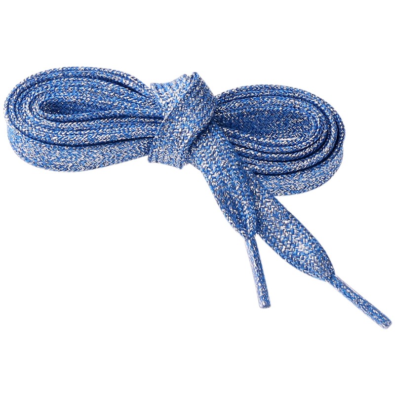 [Elerevyo] 1 Pair Glitter Shiny Metallic Flat Shoelaces Colorful Multicolor