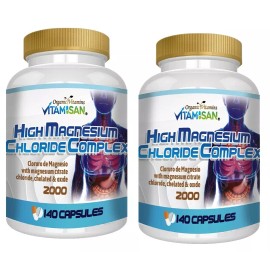 Magnesium Chloride (Cloruro de Magnesio) 2000 mg 280 capsules- 2 bottles