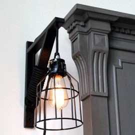 Rustic State Lampa Pendant Light Shades Light Bulb Covers Lamp Cage Metal Wire Hanging Pendant Light Cover Ceiling Fan Globe Replacement Lighting Fixture DIY Project - Set of 4 - Black