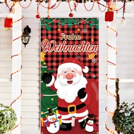 Merry Christmas Banner, Christmas Banner Outdoor Indoor, Merry Christmas Banner, Christmas Door Decoration for Christmas Party Decoration, New Year Party 90 x 180 cm