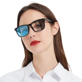 MARE AZZURO Photochromic Bifocal Reading Glasses 2.75 Women Blue Light Outdoor Readers 100 125 150 175 200 225 250 275 300 350 (Black, 2.75)