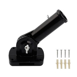 DIYCUT Adjustable Flag Holder, 26.8 mm Diameter, Aluminium Alloy Wall Mount for Flagpole, Flagpole Holder, for Balcony, Garden, Commercial (Black)