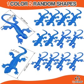 UpBrands 24 Pack BLUE Super Stretchy Lizard Toys - Cool Party Favors, Rubber Lizards for Kids, Creative Learning Rewards Reptile & Newt Toy, Stress-Relief & Blue Celebrations