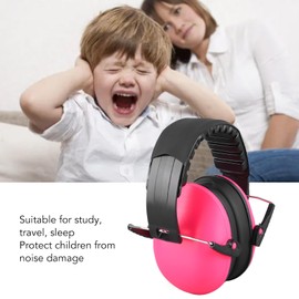 FAUOSWUK Soundproof Earmuffs, Mini Noise Reduction Earmuffs, Lightweight with Cloth Bag for Sleeping (Pink)