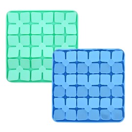 OurMiao Silicone Snuffle Mat for Dogs 2 Pack, Silicone Dog Slow Feeder Lick Mat with Suction Cups, Puppy Puzzle Feeder Toys Sniff Mat Foraging Mat for Smell Training Slow Eating, Blue & Green